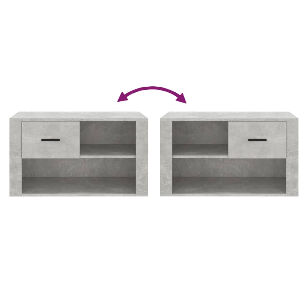 Shoe Cabinet Concrete Grey 80x35x45 cm Wood Material