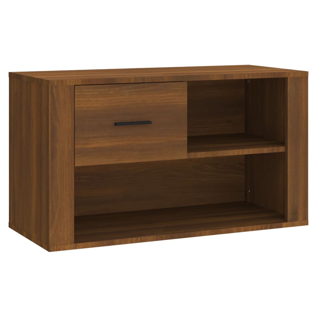 Shoe Cabinet Brown Oak Look 80x35x45 cm Wood Material