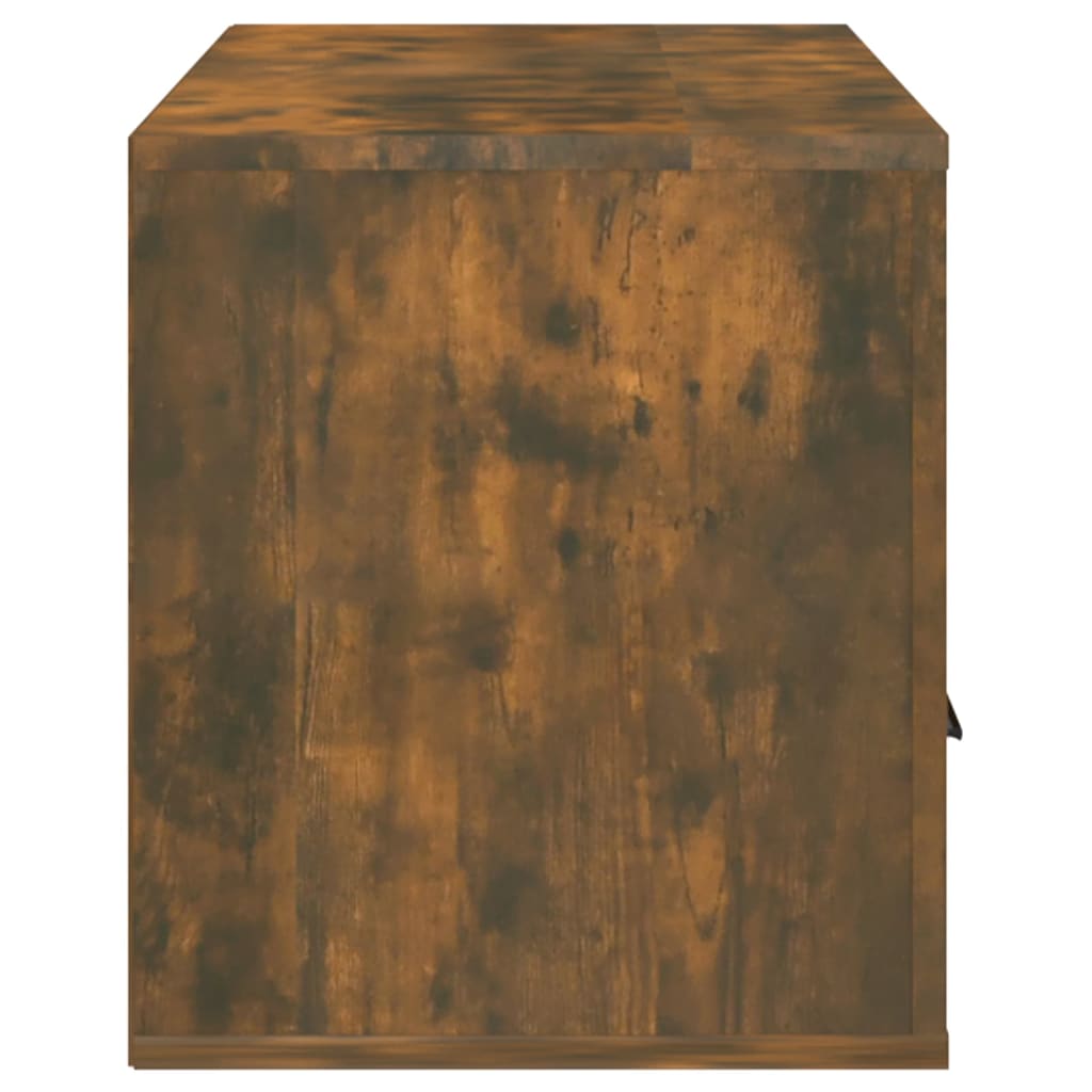 Meuble TV chêne fumé 100x35x40 cm matériau bois