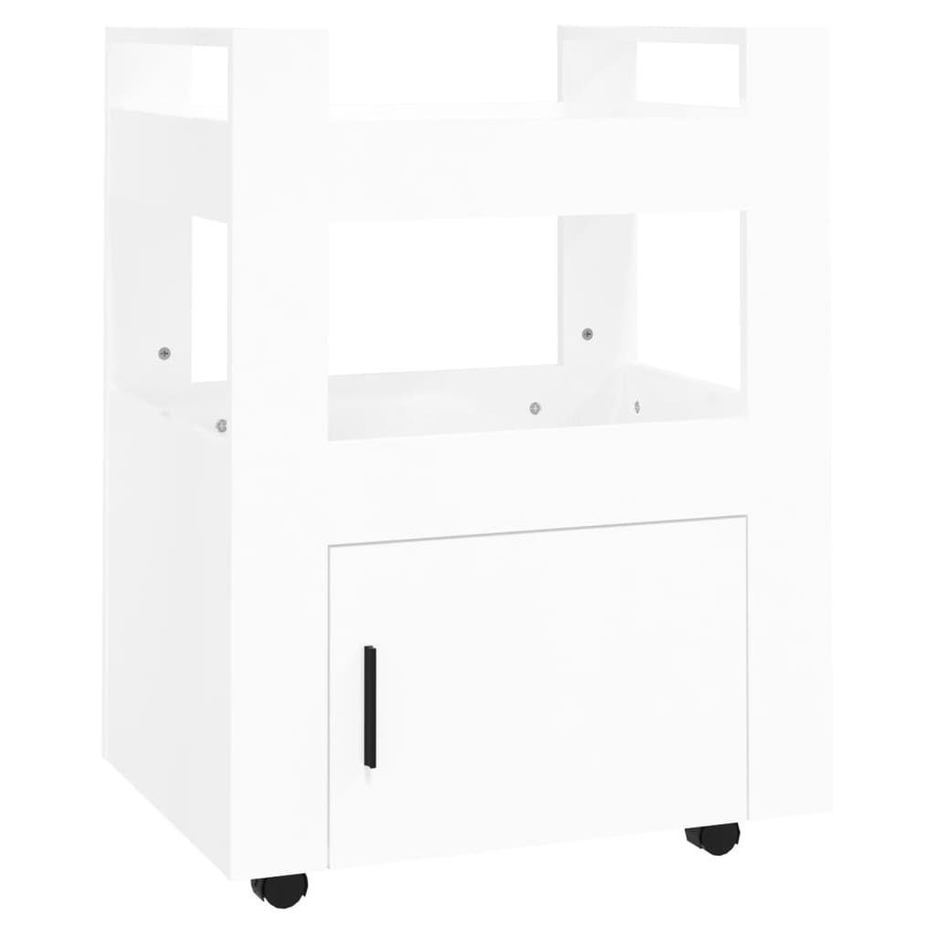 Küchenwagen Hochglanz-Weiß 60x45x80 cm Holzwerkstoff