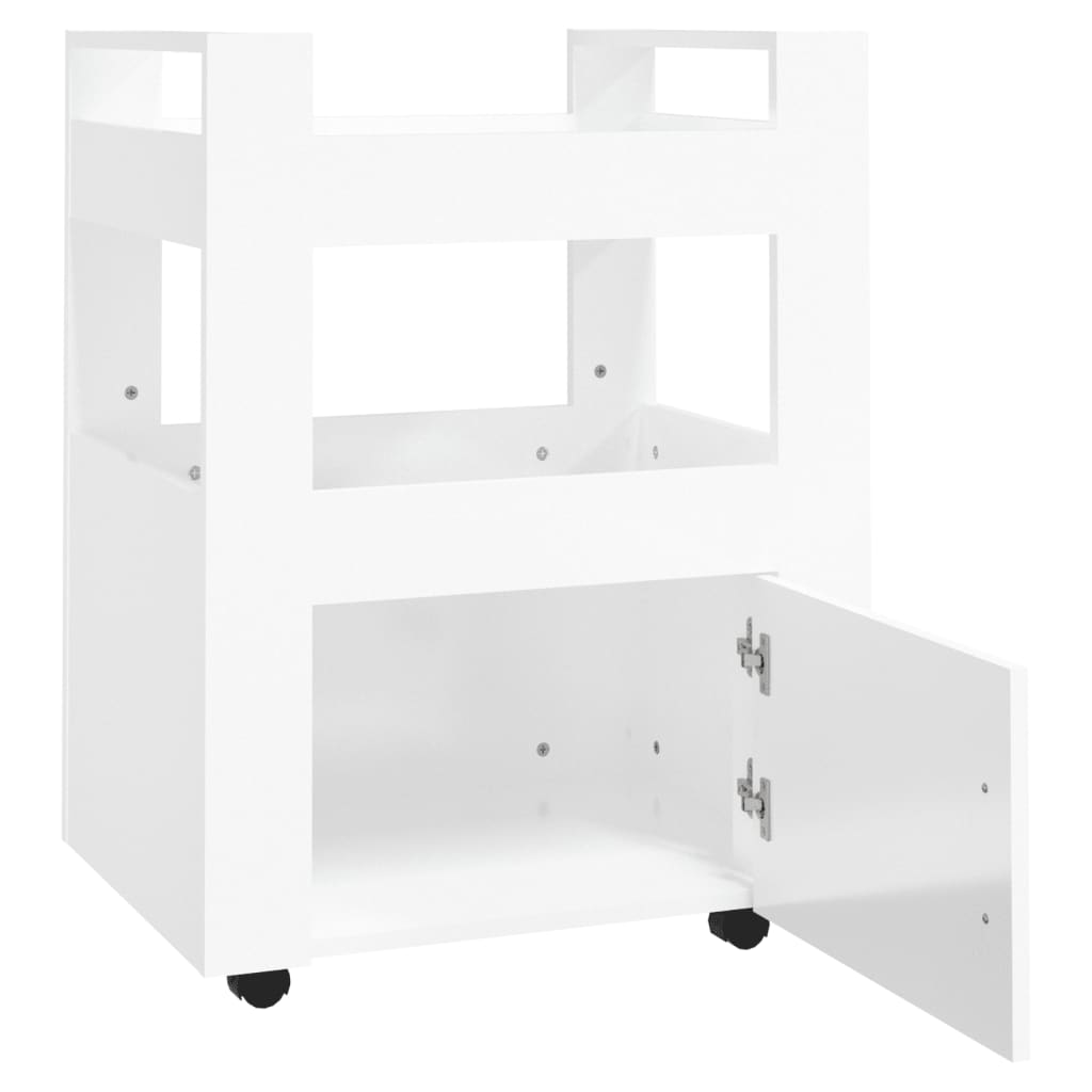 Küchenwagen Hochglanz-Weiß 60x45x80 cm Holzwerkstoff