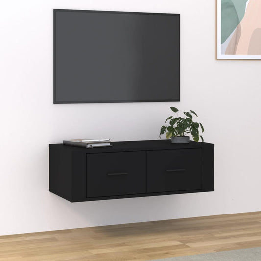 TV-Wandschrank Schwarz 80x36x25 cm Holzwerkstoff