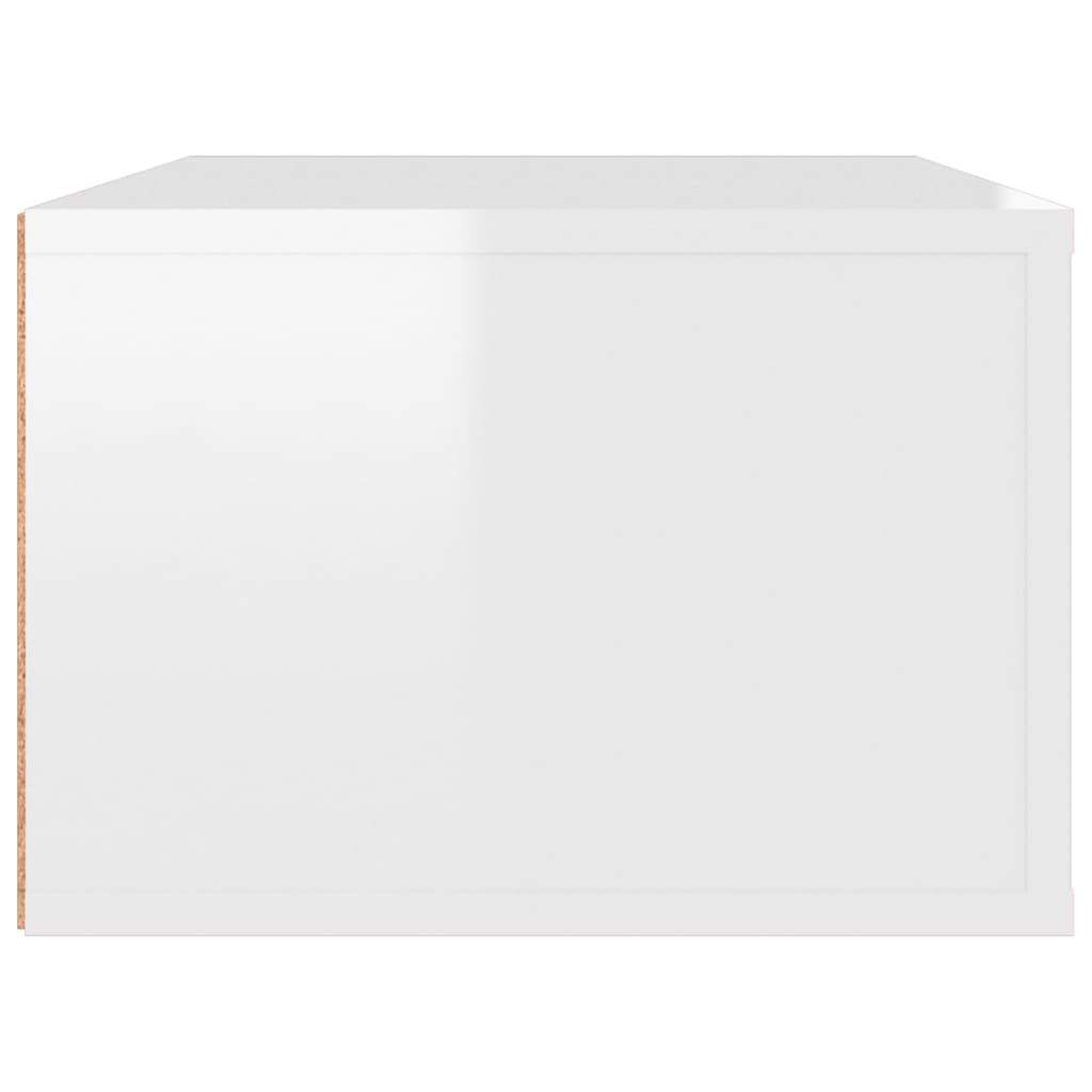 Meuble TV mural blanc brillant 80x36x25 cm en bois