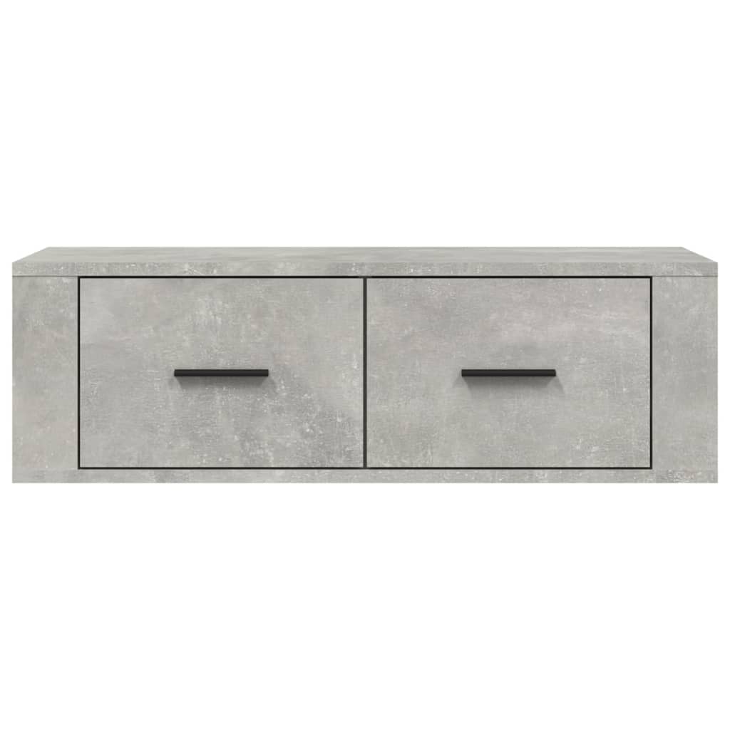 Meuble TV mural gris béton 80x36x25 cm en bois