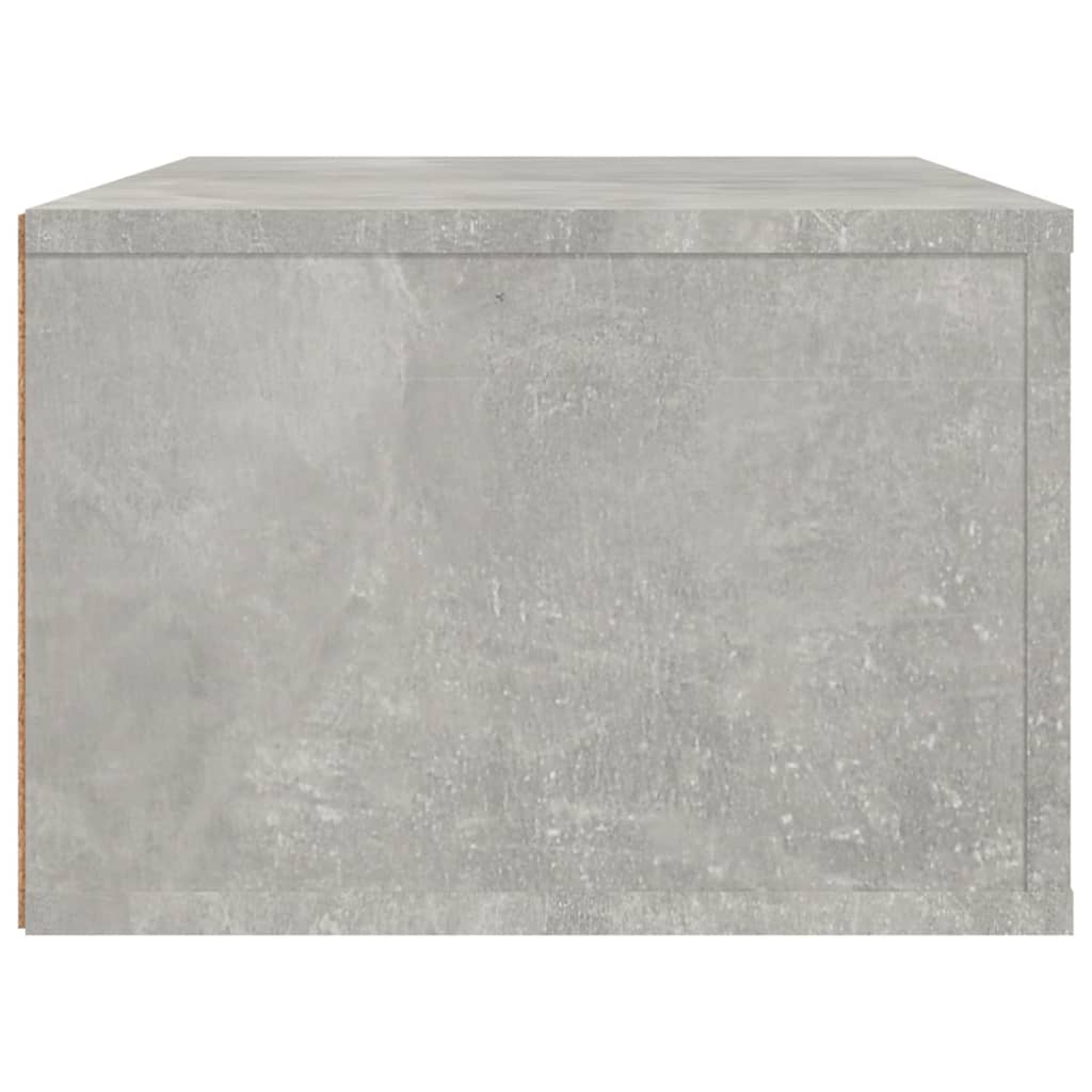 Meuble TV mural gris béton 80x36x25 cm en bois