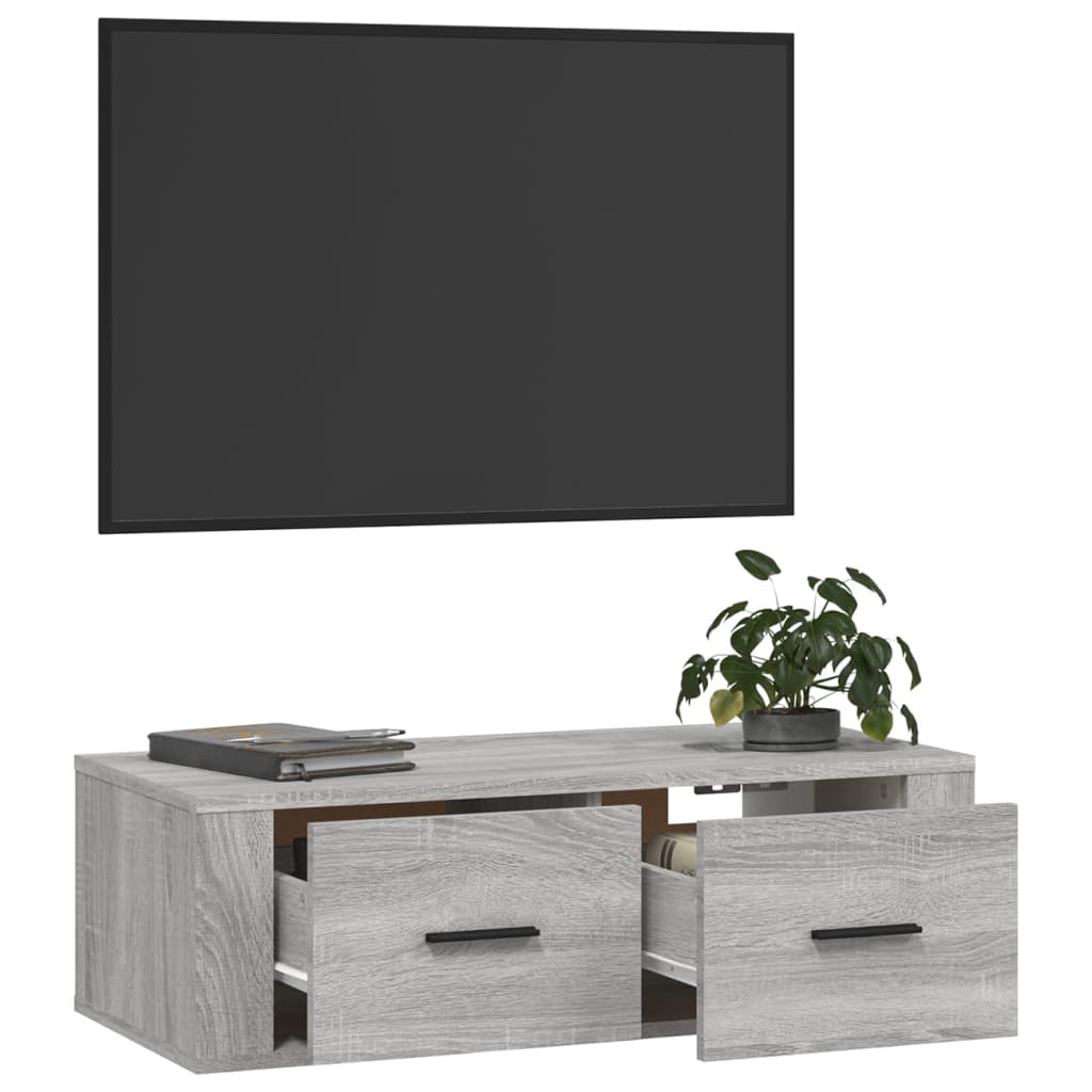 TV-Wandschrank Grau Sonoma 80x36x25 cm Holzwerkstoff