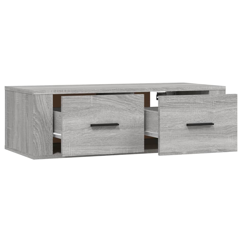 Meuble TV mural gris Sonoma 80x36x25 cm en bois