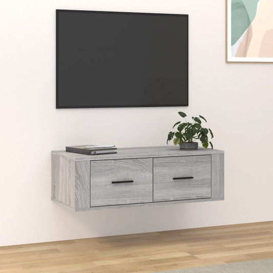 Meuble TV mural gris Sonoma 80x36x25 cm en bois