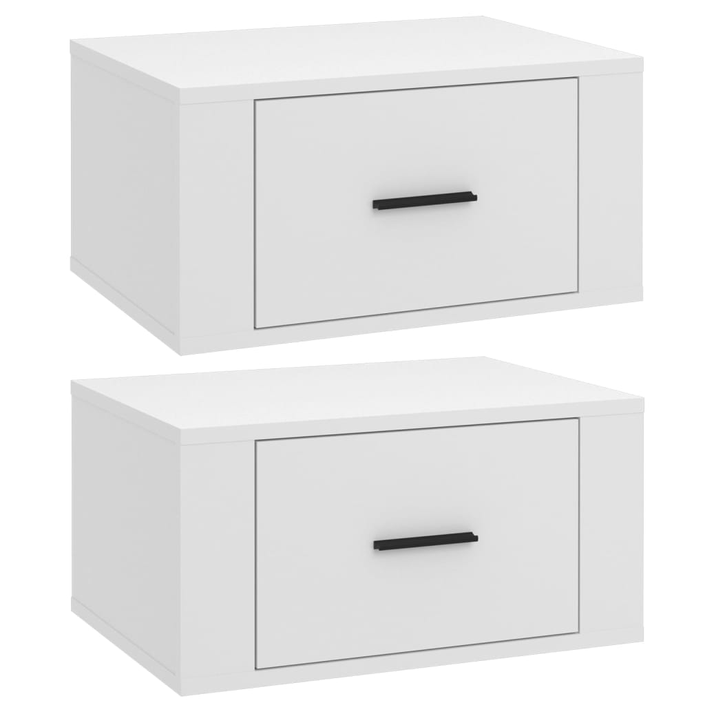 Tables de chevet murales 2 pcs. Blanc 50x36x25 cm