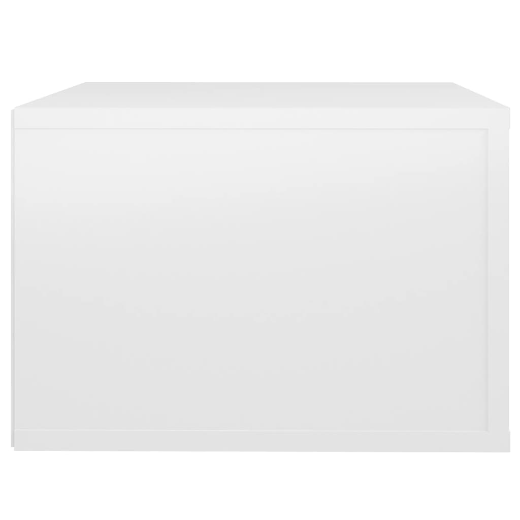 Wall-Mounted Bedside Table High Gloss White 50x36x25 cm