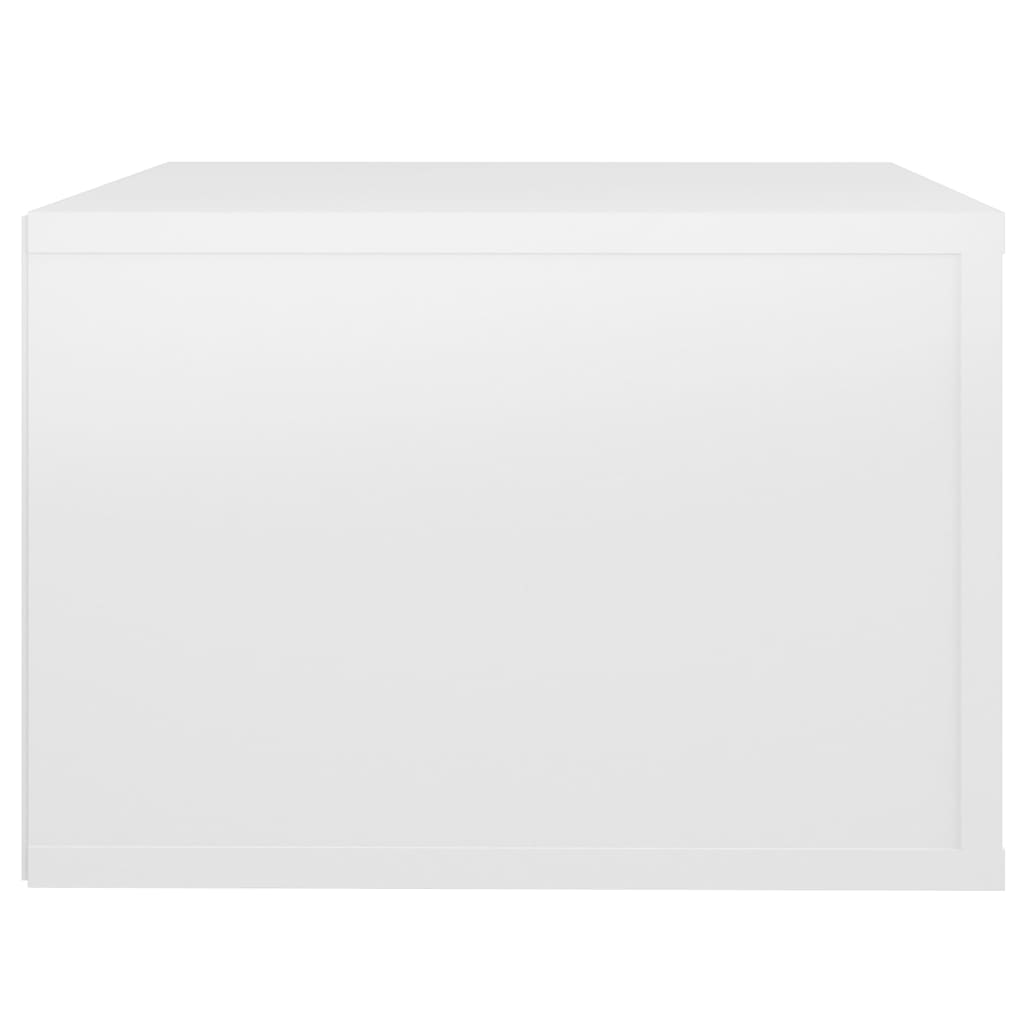 Tables de chevet murales 2 pcs. blanc brillant 50x36x25 cm