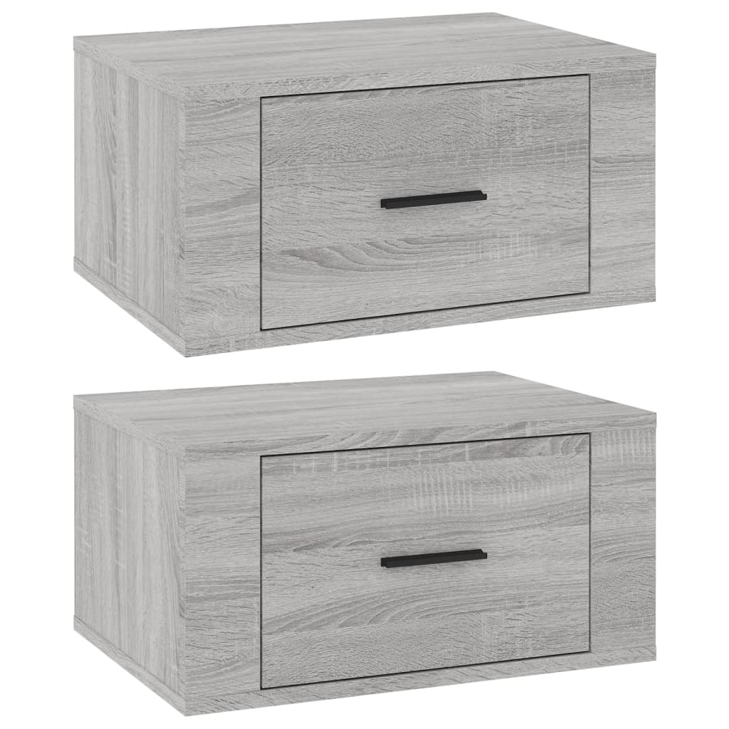 Tables de chevet murales 2 pcs. Gris Sonoma 50x36x25 cm