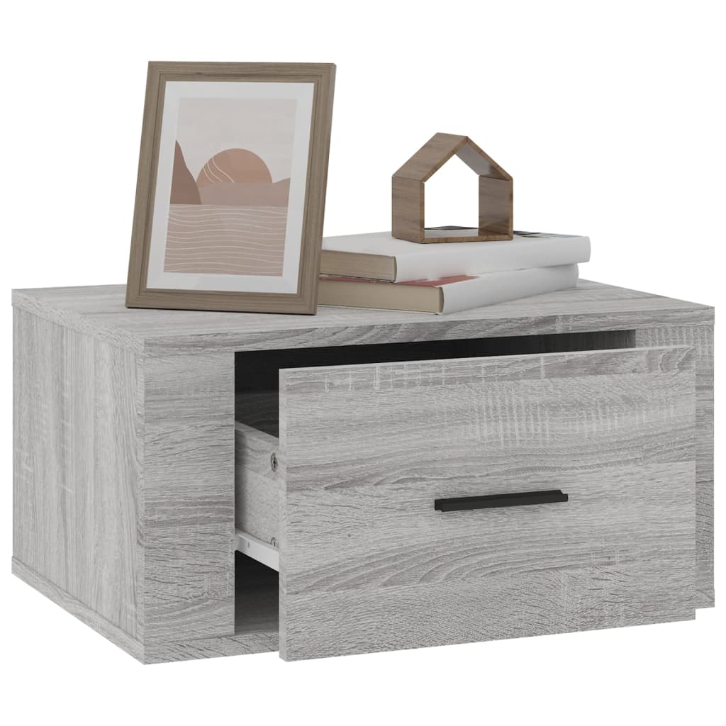 Tables de chevet murales 2 pcs. Gris Sonoma 50x36x25 cm