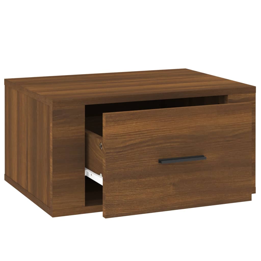 Tables de chevet murales 2 pcs. Aspect chêne marron 50x36x25 cm