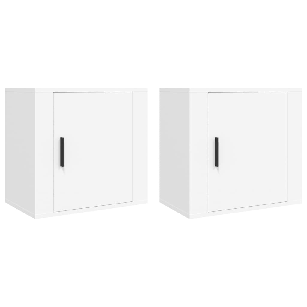 Tables de chevet murales 2 pcs. Blanc 50x30x47 cm