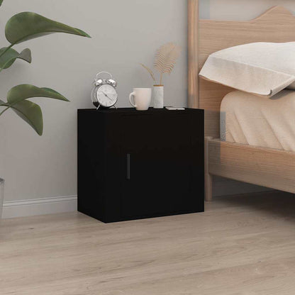 Wand-Nachttische 2 Stk. Schwarz 50x30x47 cm