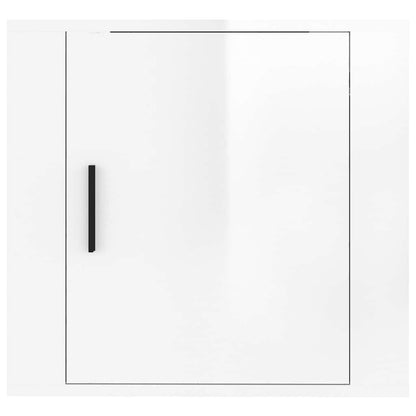Wand-Nachttische 2 Stk. Hochglanz-Weiß 50x30x47 cm