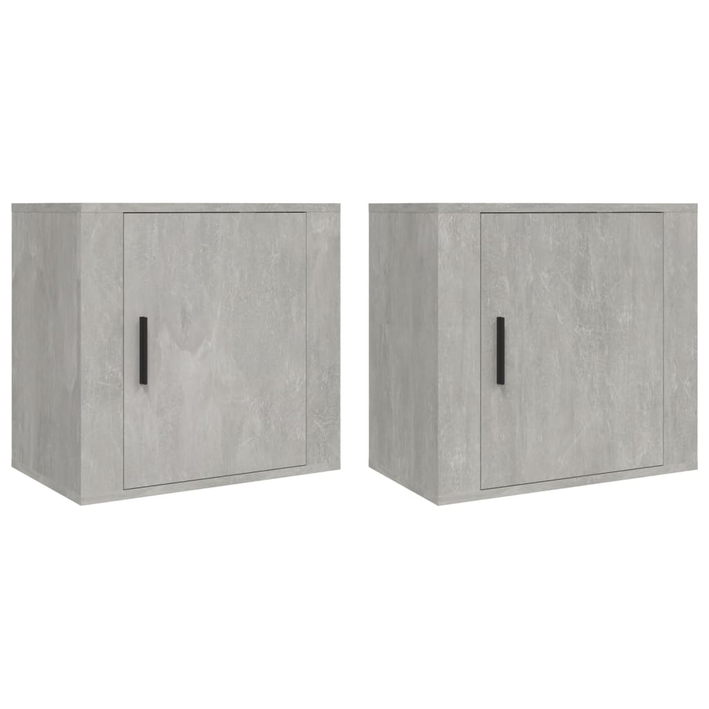 Tables de chevet murales 2 pcs gris béton 50x30x47 cm