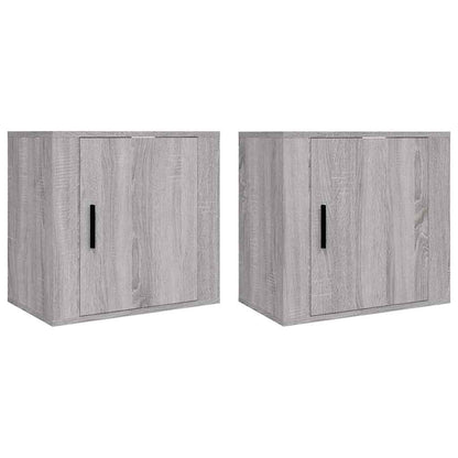 Wand-Nachttische 2 Stk. Grau Sonoma 50x30x47 cm