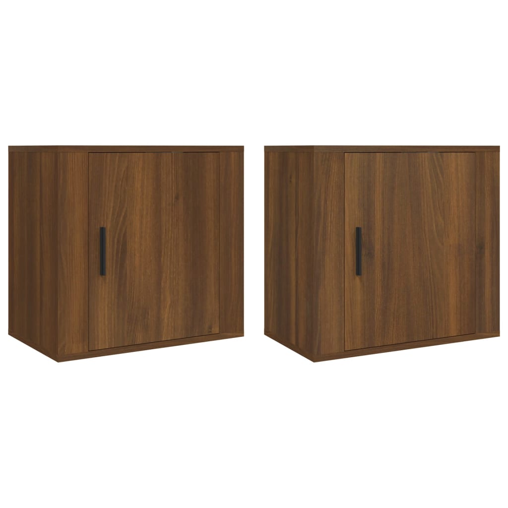 Tables de chevet murales 2 pcs. Aspect chêne brun 50x30x47 cm