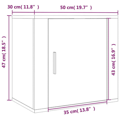 Wand-Nachttische 2 Stk. Braun Eichen-Optik 50x30x47 cm