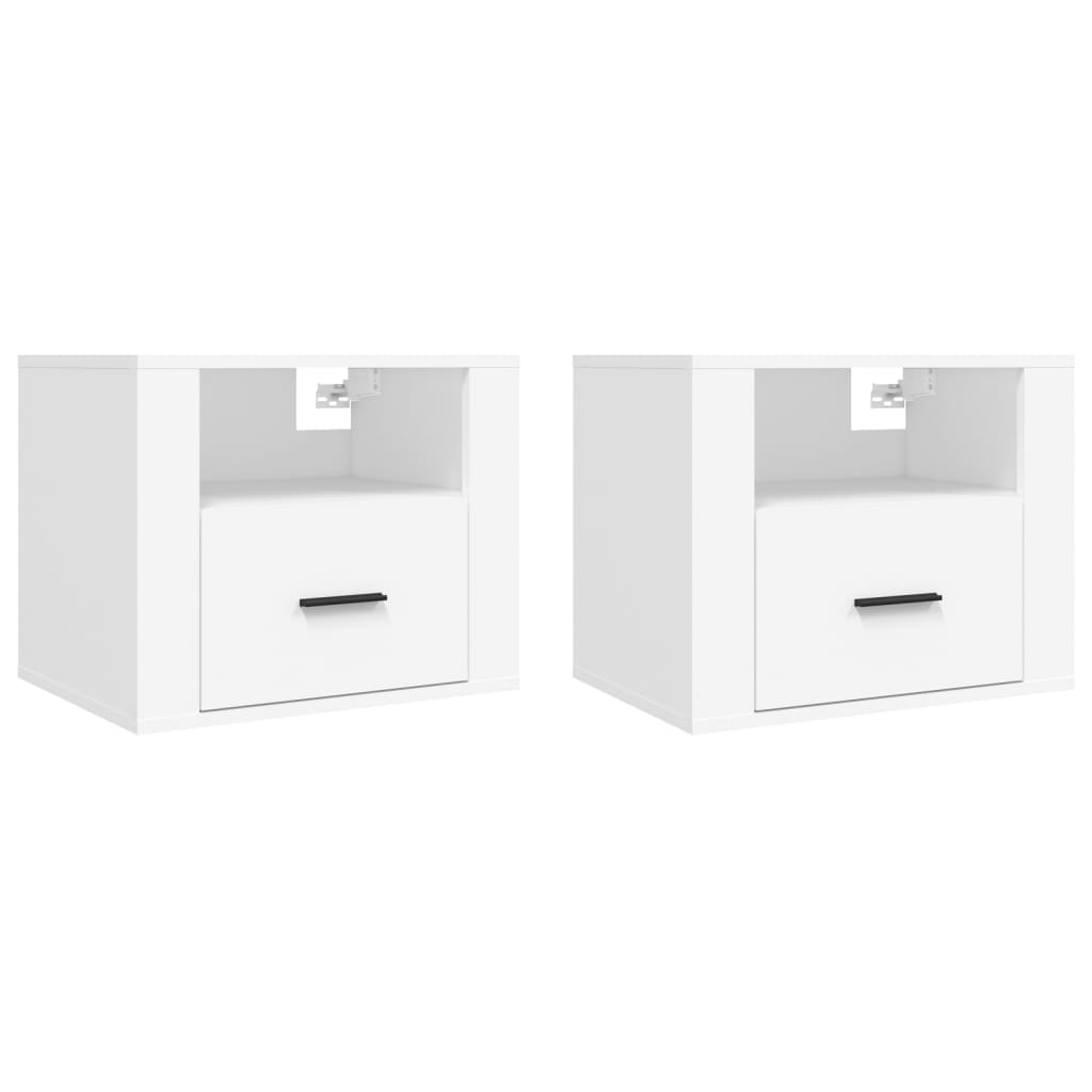 Tables de chevet murales 2 pcs. Blanc 50x36x40 cm