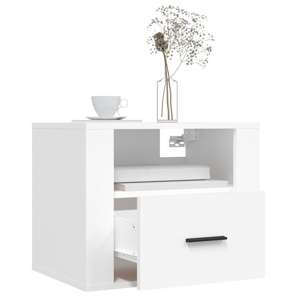 Tables de chevet murales 2 pcs. Blanc 50x36x40 cm