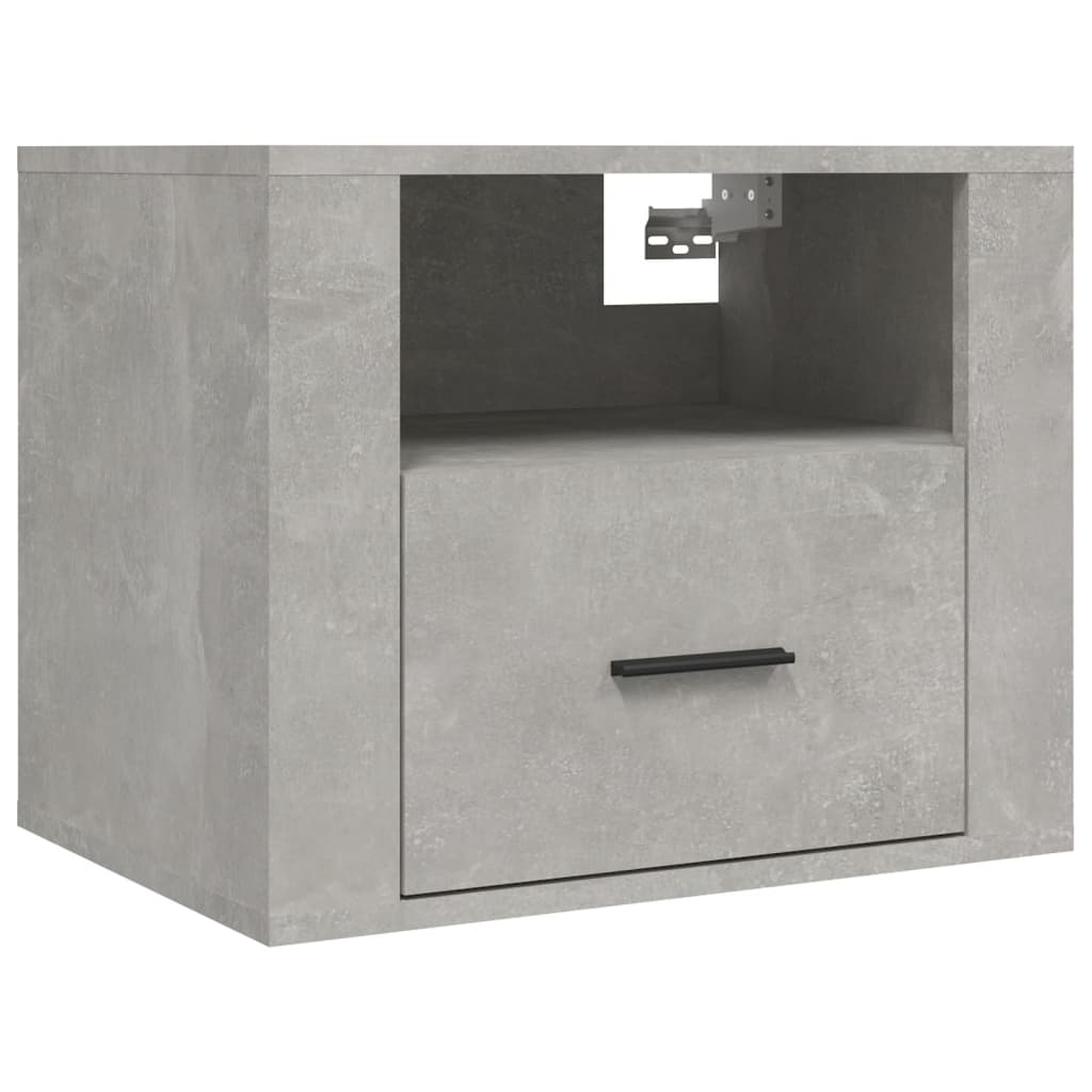 Tables de chevet murales 2 pcs gris béton 50x36x40 cm