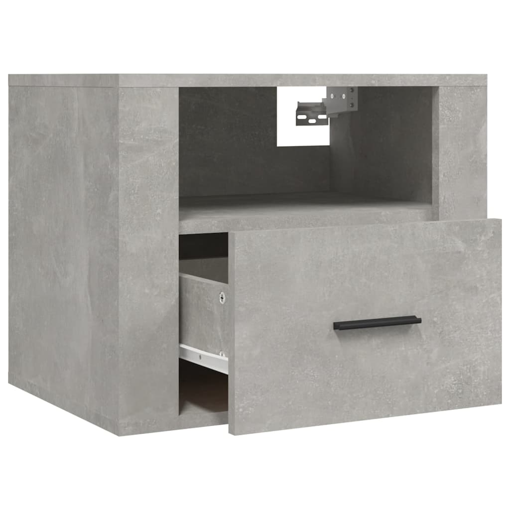 Tables de chevet murales 2 pcs gris béton 50x36x40 cm