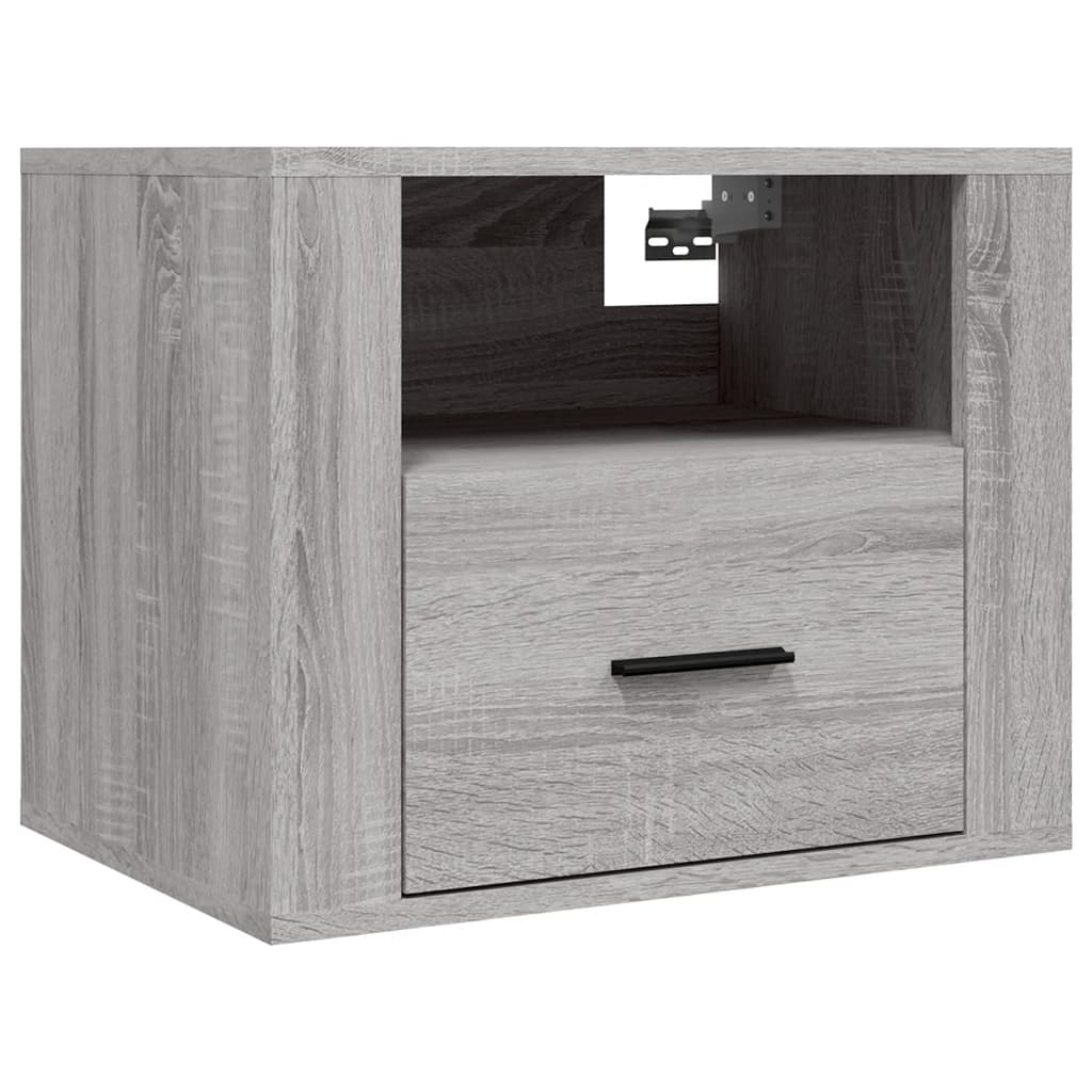 Table de chevet murale, gris Sonoma, 50x36x40 cm