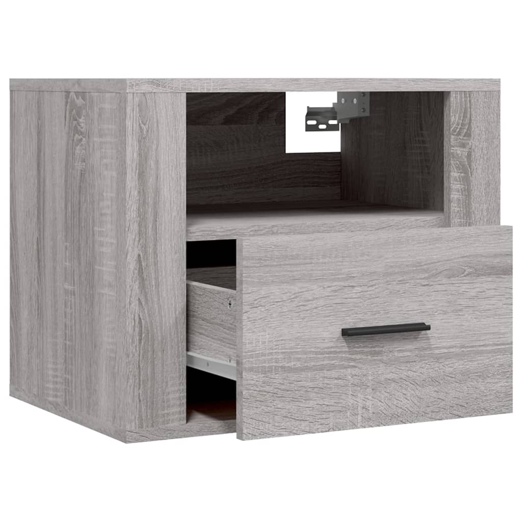 Table de chevet murale, gris Sonoma, 50x36x40 cm