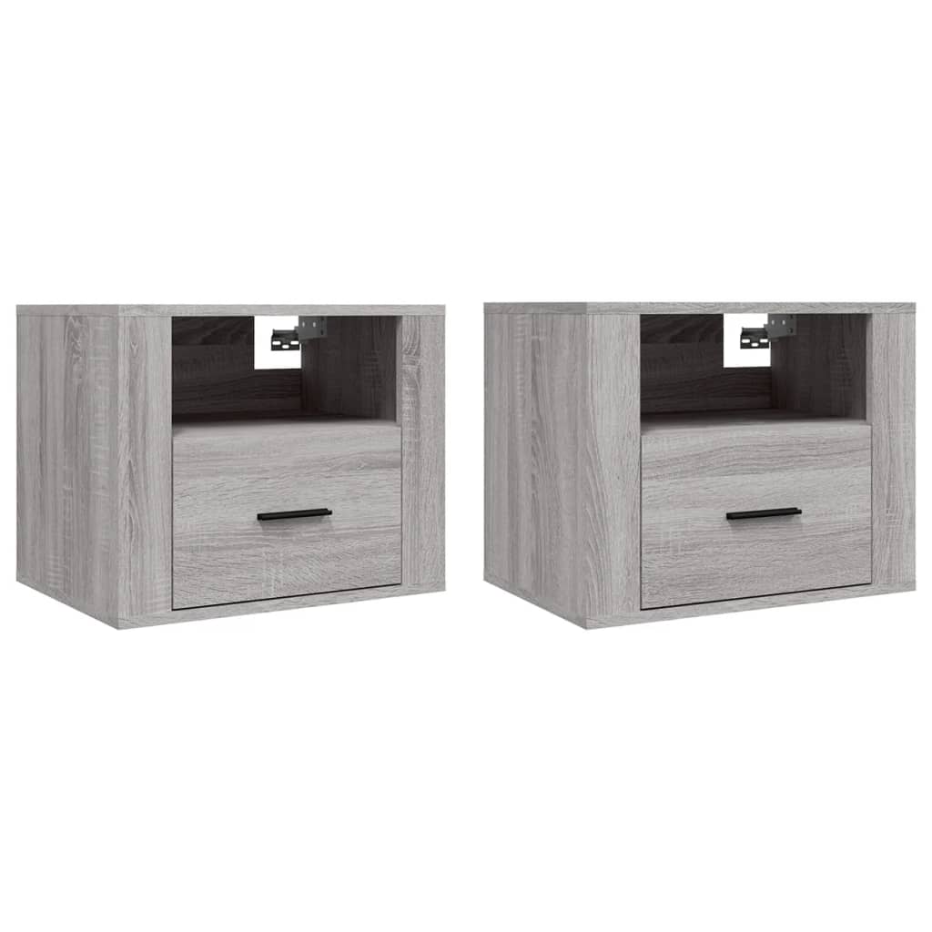 Tables de chevet murales 2 pcs. Gris Sonoma 50x36x40 cm