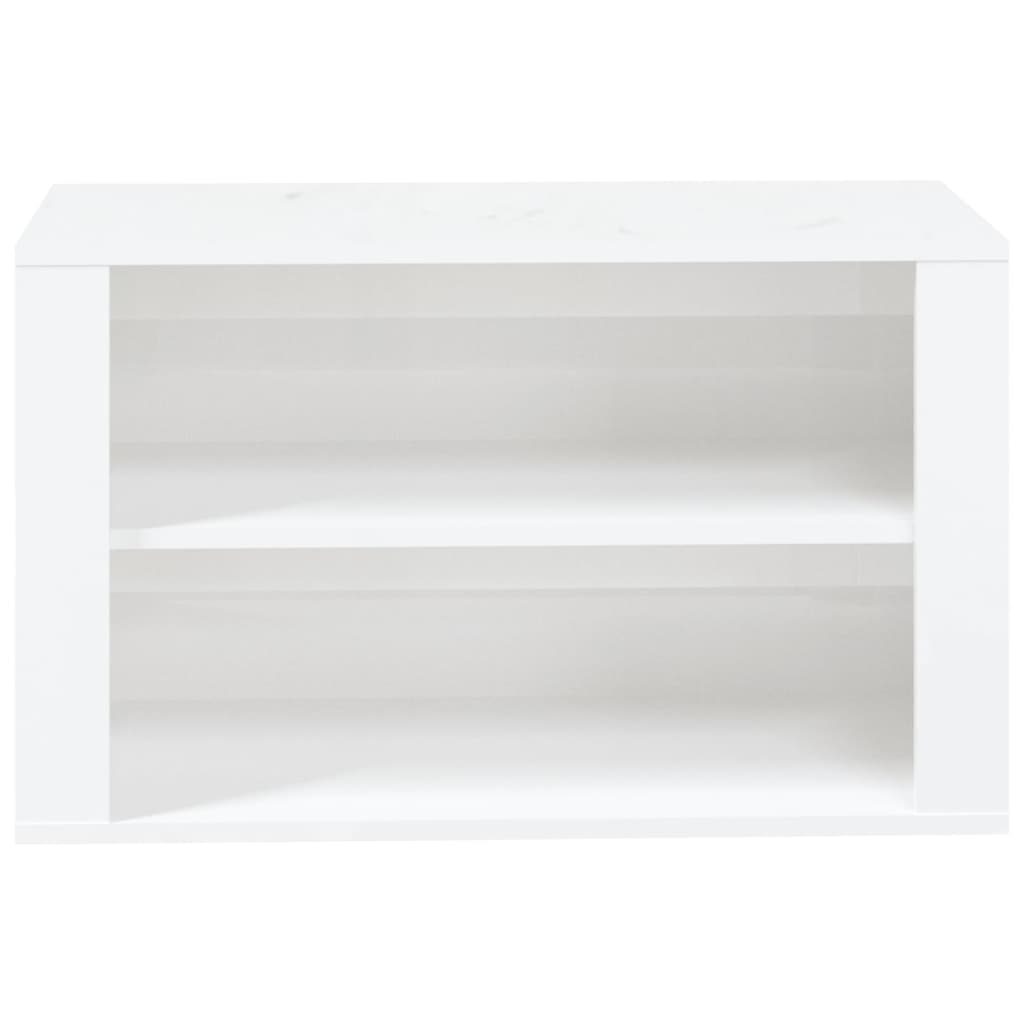 Étagère à chaussures blanc brillant 75x35x45 cm en bois