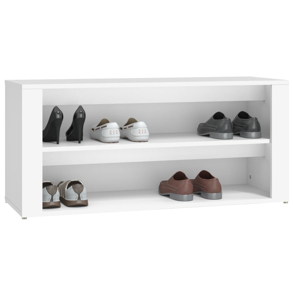 Étagère à chaussures blanc 100x35x45 cm en bois