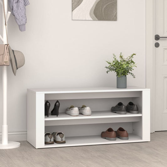 Étagère à chaussures blanc 100x35x45 cm en bois