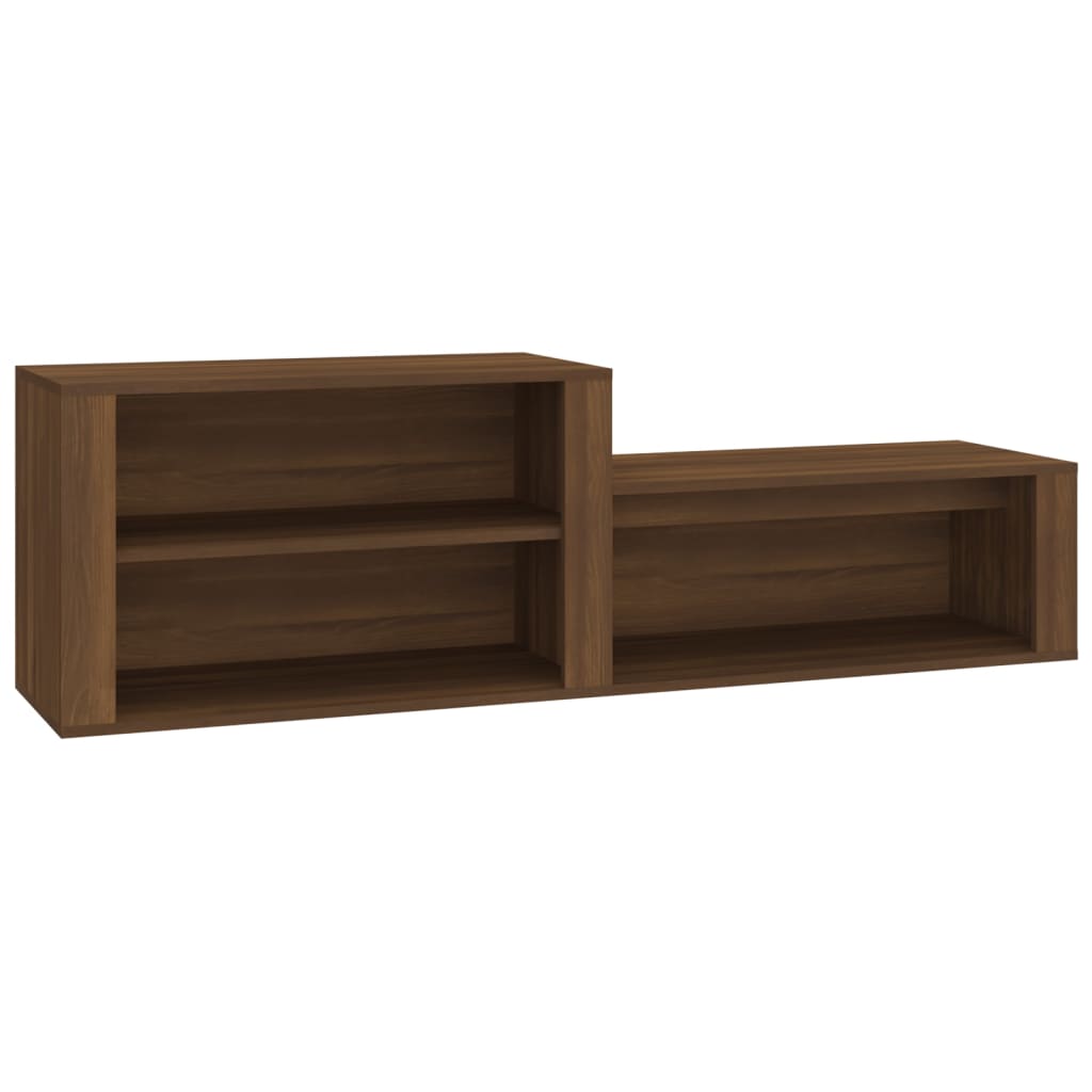 Shoe Cabinet Brown Oak Look 150x35x45 cm Wood Material