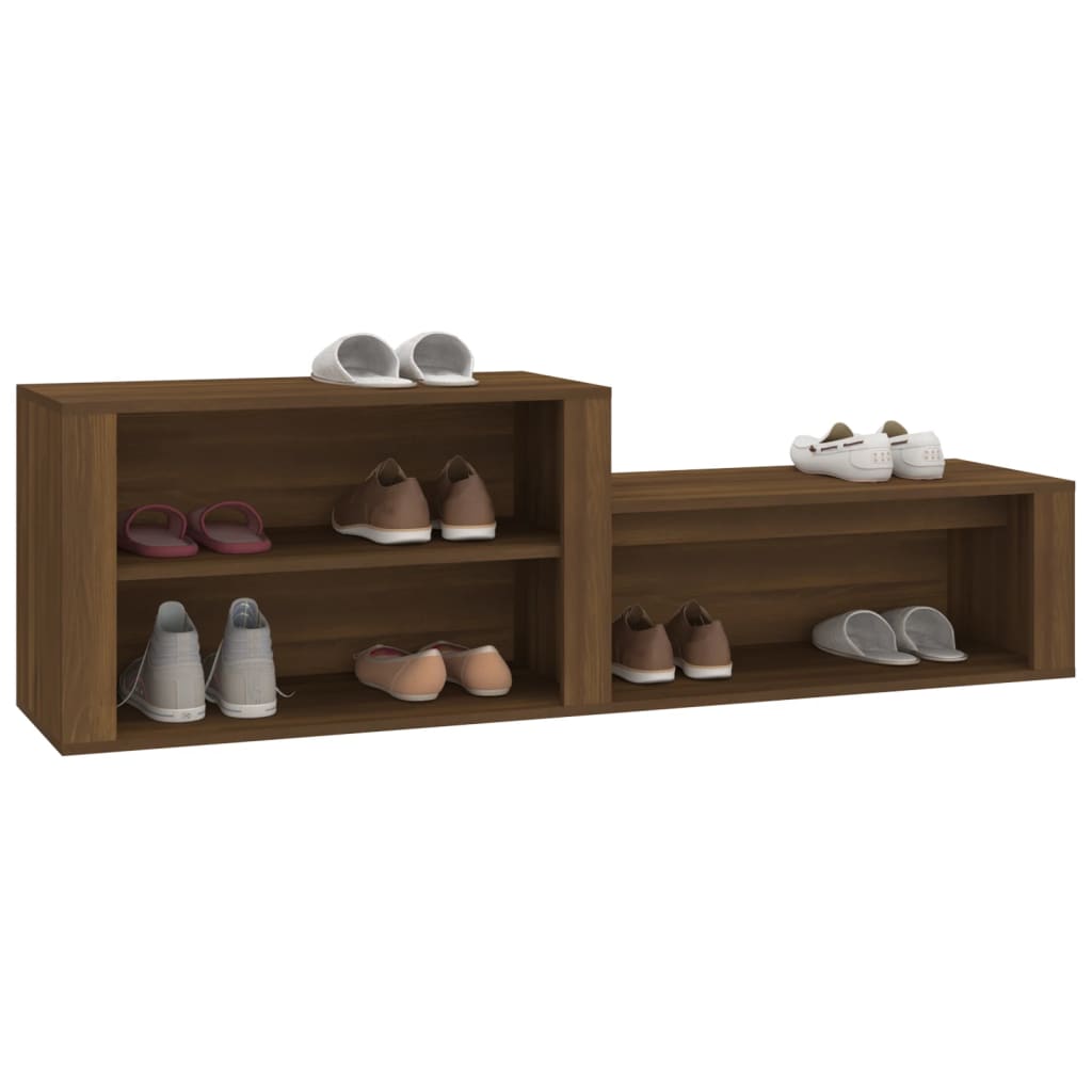 Shoe Cabinet Brown Oak Look 150x35x45 cm Wood Material