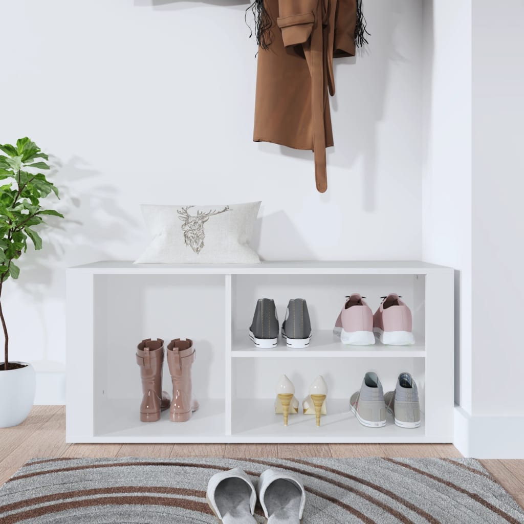 Étagère à chaussures blanc 100x35x45 cm en bois