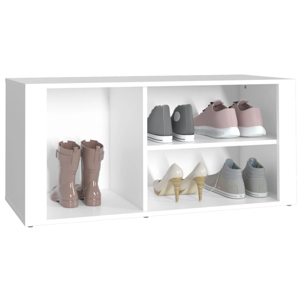 Étagère à chaussures blanc 100x35x45 cm en bois