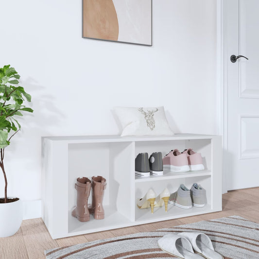 Étagère à chaussures blanc 100x35x45 cm en bois