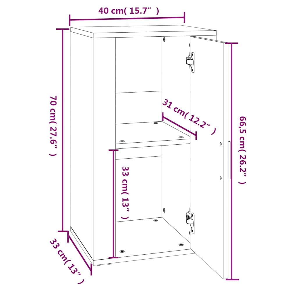 Sideboard Betongrau 40x33x70 cm Holzwerkstoff