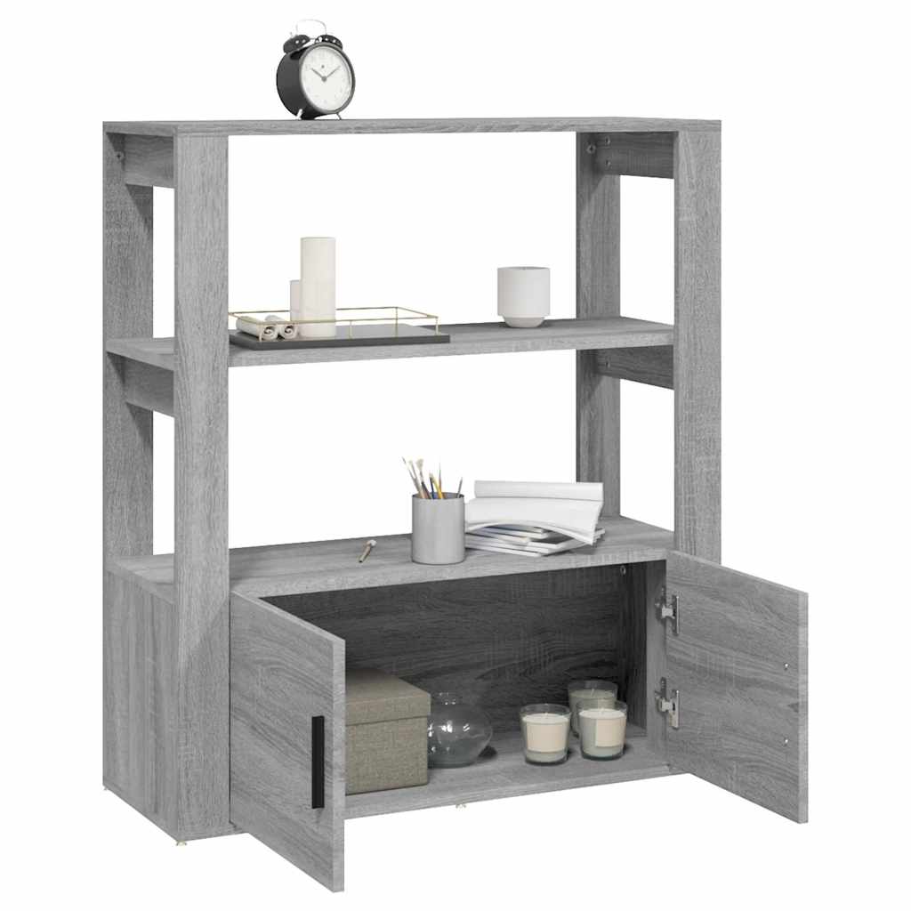 Sideboard Grau Sonoma 80x30x90 cm Holzwerkstoff