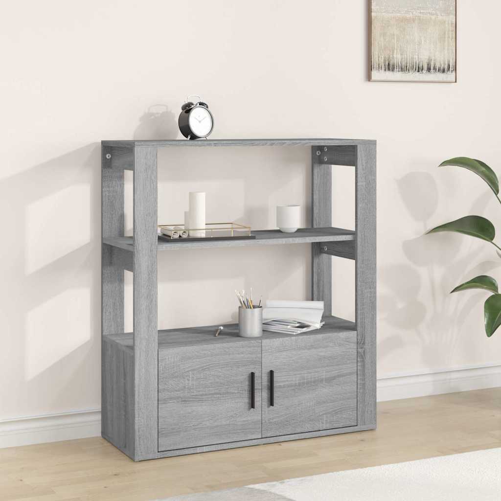 Sideboard Grau Sonoma 80x30x90 cm Holzwerkstoff