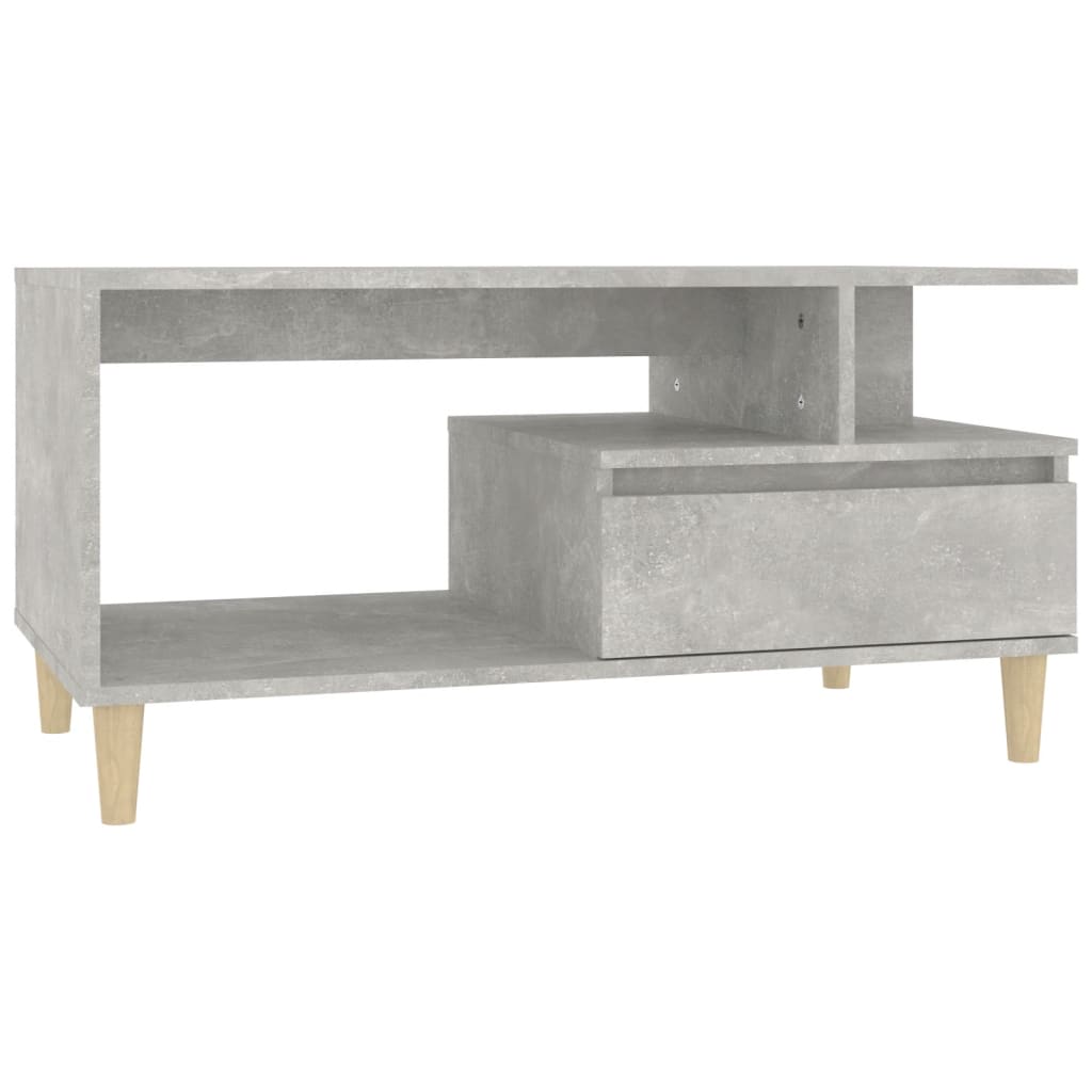 Table basse gris béton 90x49x45 cm en bois