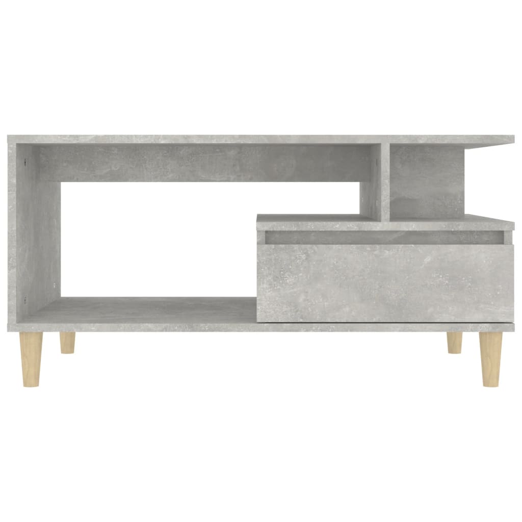 Table basse gris béton 90x49x45 cm en bois