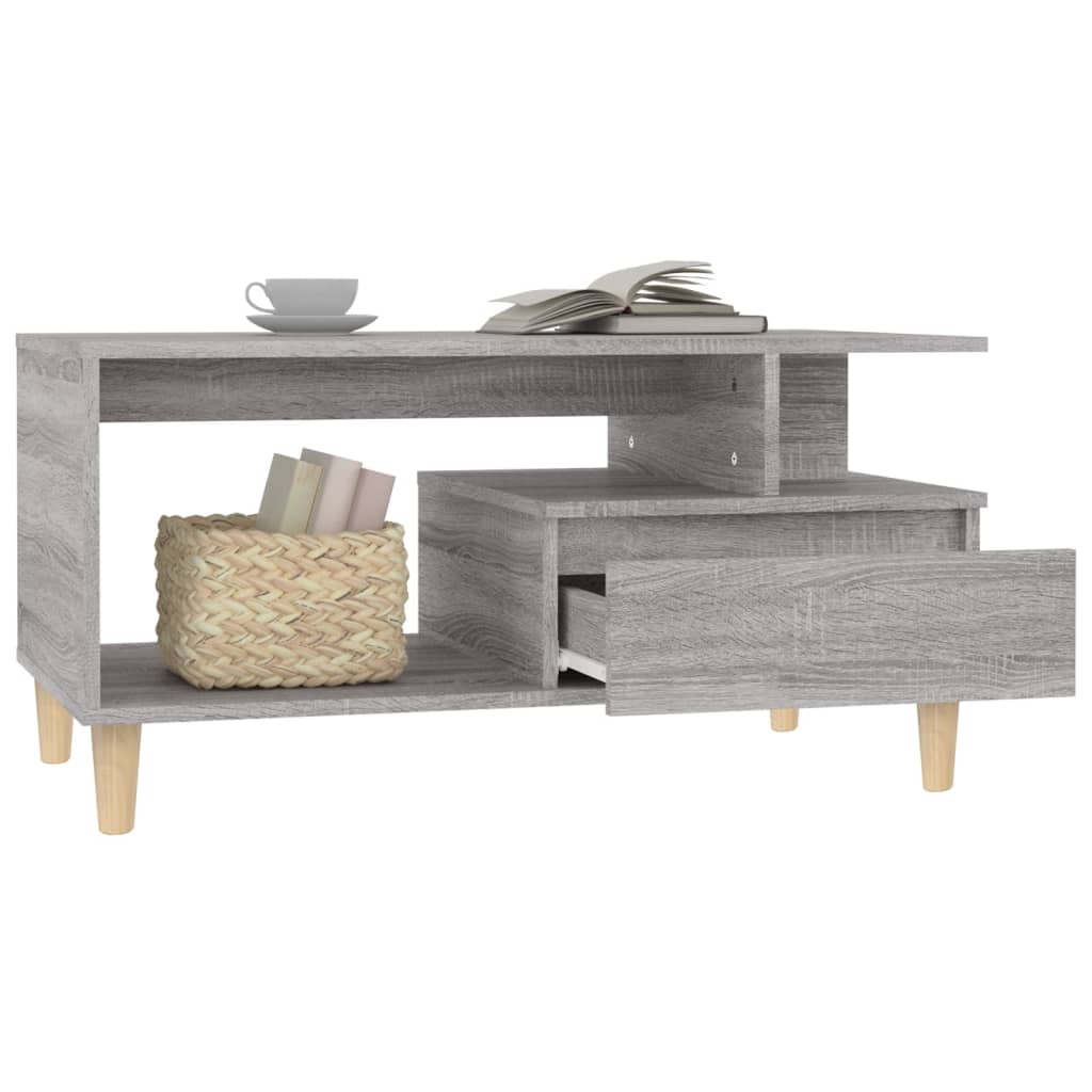 Table basse Sonoma grise 90x49x45 cm en bois