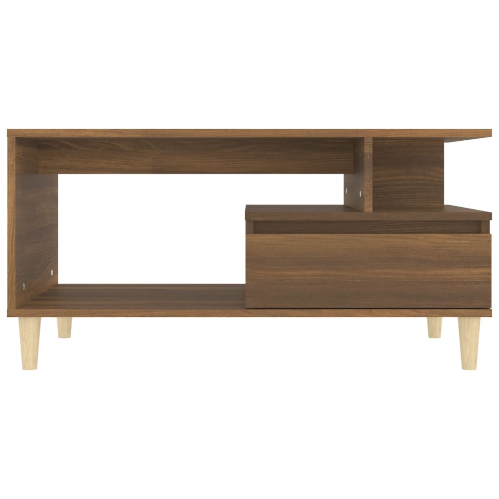 Table basse aspect chêne marron 90x49x45 cm en bois