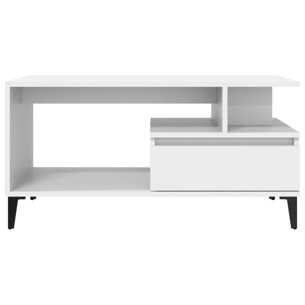 Table basse blanche 90x49x45 cm en bois