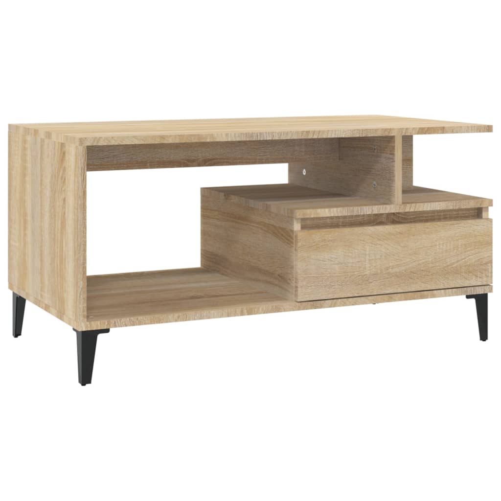 Table basse chêne Sonoma 90x49x45 cm en bois