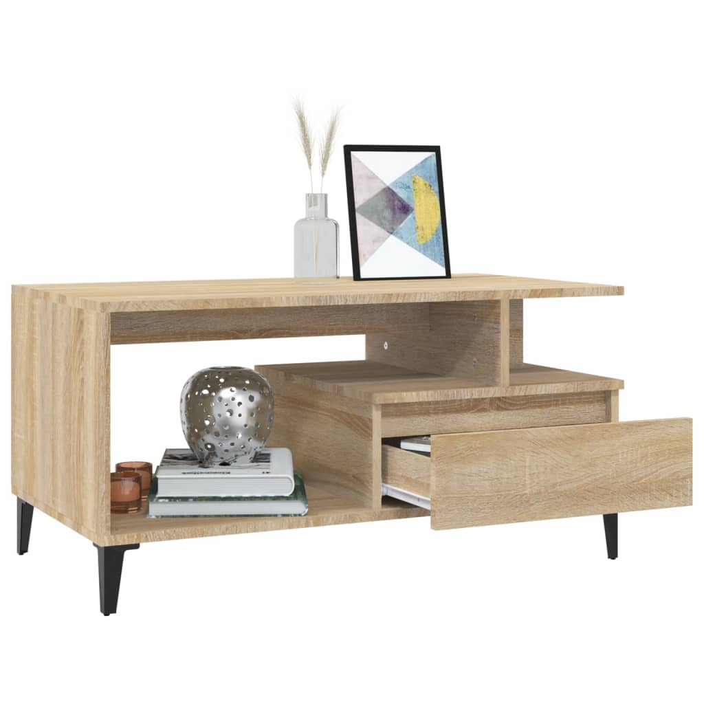 Table basse chêne Sonoma 90x49x45 cm en bois